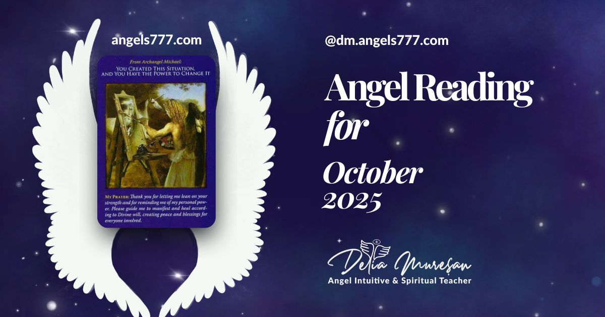 Angelic reading oracle cards for October 2025 with spiritual guidance messages